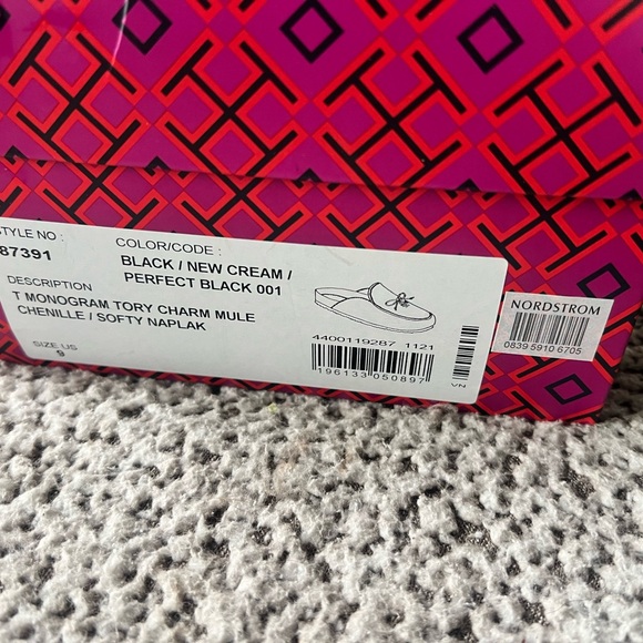 Tory Burch Pink and Black Monogram Mules - Picture 2 of 3